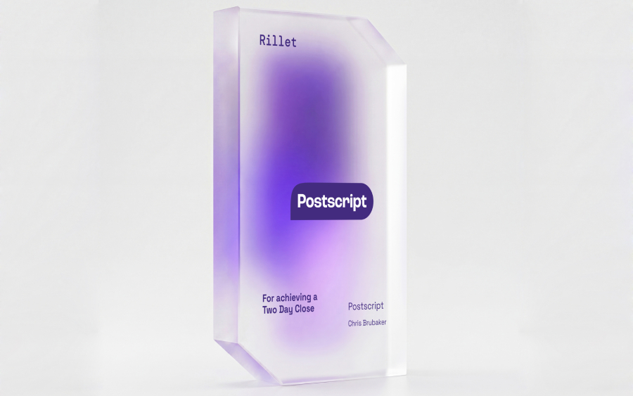 Financial tombstone sur mesure pour Rillet Postscript 2026, avec logo et texte personnalisés